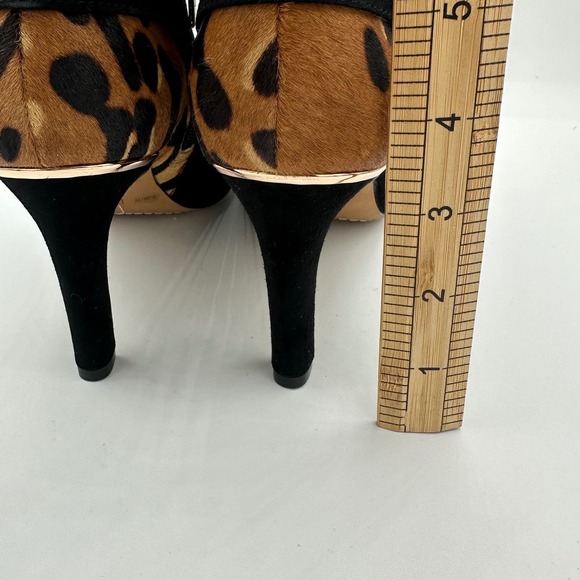 Vince Camuto Black Suede Leopard Print Ankle Booties Heels Women's 8.5M - Picture 8 of 13